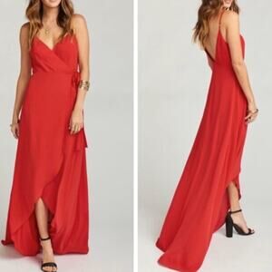 Show Me Your Mumu Mariah Wrap Dress Red NEW MEDIUM Sleeveless V-Neck Bridesmaid